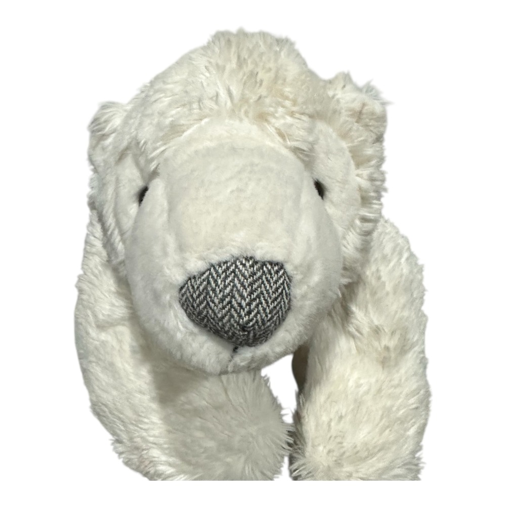 Pier 1 Imports White Polar Bear Floppy Plush Stuffed Animal Herringbone Nose 20"